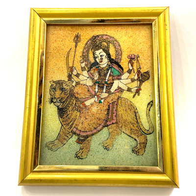 Maa Durga Frame Embosed with Real Stone crystals (only 1 piece)