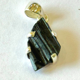 black tourmaline silver pendant