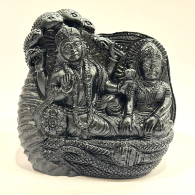 Lakshmi Vishnu Carved Shaligram - 498 Grams