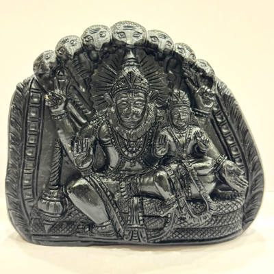 Lakshmi Narsima Carved Shaligram - 640 grams