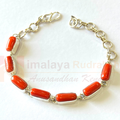 Mala's Collections II Red Coral Moonga Gemstone Bracelet Round Loose Beads  8mm, Pack of 1