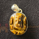 tiger stone ganesh silver pendant