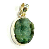 natural emerald silver pendant