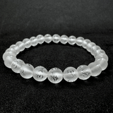 Om Carved Sphatik(quartz) Bracelet - Himalaya Rudraksha Anusandhan Kendra