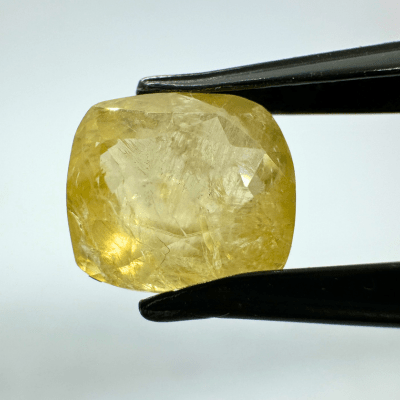 Yellow Sapphire (Pukhraj - 5.70 cts) - Ceylonese - Himalaya Rudraksha Anusandhan Kendra