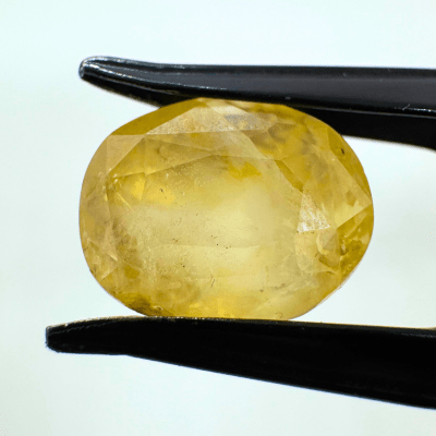 Yellow Sapphire (Pukhraj - 7.30 cts) - Ceylonese - Himalaya Rudraksha Anusandhan Kendra