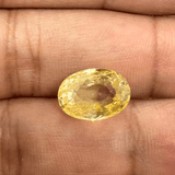 Yellow Sapphire (Pukhraj - 7.70 cts) - Ceylonese (Super Premium) - Himalaya Rudraksha Anusandhan Kendra