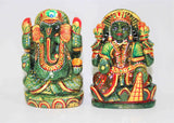 Green Jade Lakshmi Ganesh (448 gm) - himalaya rudraksha anusandhan kendra