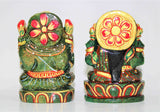 Green Jade Lakshmi Ganesh (448 gm) - himalaya rudraksha anusandhan kendra