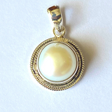 pearl silver pendant
