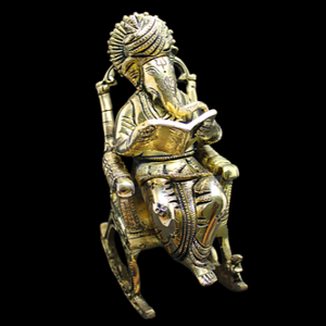 ganesha rolling chair statue