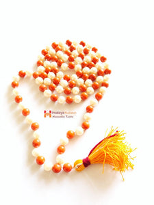 Coral Pearl Mala - himalaya rudraksha anusandhan kendra