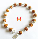 5 Face Rudraksh Bracelet In Silver (small beads) - himalaya rudraksha anusandhan kendra