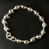 Sphatik(quartz) Bracelet In Silver - diamond cutting - Himalaya Rudraksha Anusandhan Kendra